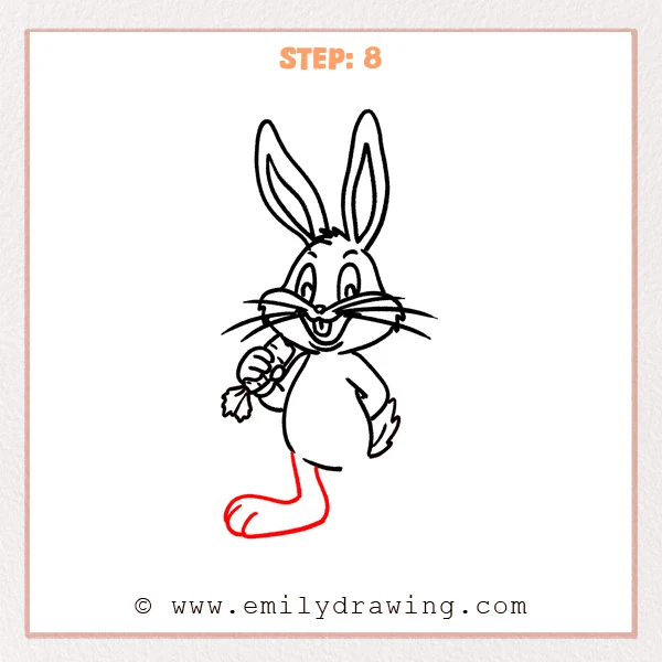 how to draw a bugs bunny - Step 8